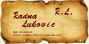 Radna Luković vizit kartica